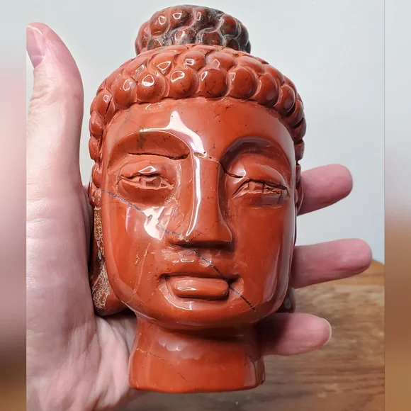 3.3 lbs Red Jasper Crystal Buddha Head, 6 inches - Picture 14 of 15